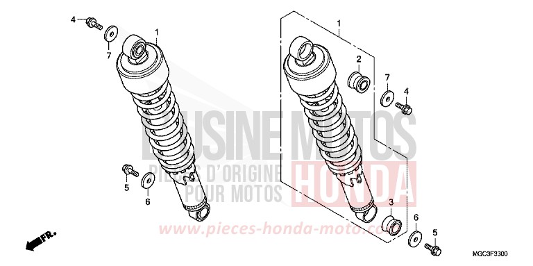 REAR CUSHION for CB1100 ABS CANDY GLORY RED-U (R101) from 2013